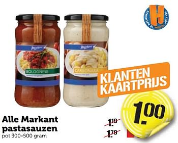 Aanbiedingen Alle markant pastasauzen - Markant - Geldig van 26/12/2016 tot 01/01/2017 bij Coop