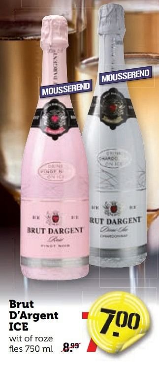 Aanbiedingen Brut d`argent ice wit of roze - Schuimwijnen - Geldig van 26/12/2016 tot 01/01/2017 bij Coop