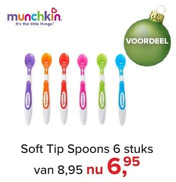 Aanbiedingen Soft tip spoons - Munchkin - Geldig van 16/12/2016 tot 31/12/2016 bij Baby-Dump