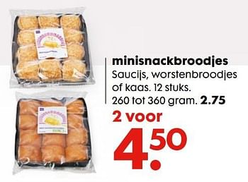 Aanbiedingen Minisnackbroodjes saucijs, worstenbroodjes of kaas - Huismerk - Hema - Geldig van 06/12/2016 tot 01/01/2017 bij Hema