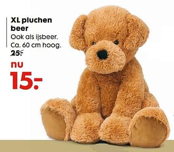 Aanbiedingen Xl pluchen beer ook als ijsbeer - Huismerk - Hema - Geldig van 06/12/2016 tot 01/01/2017 bij Hema