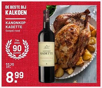 Aanbiedingen Kanonkop kadette - Rode wijnen - Geldig van 14/12/2016 tot 01/01/2017 bij Gall & Gall