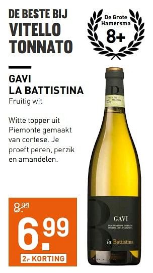 Aanbiedingen Gavi la battistina - Witte wijnen - Geldig van 14/12/2016 tot 01/01/2017 bij Gall & Gall