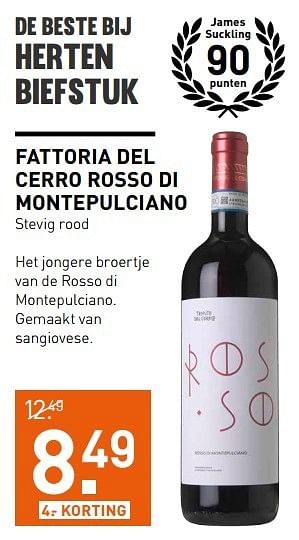 Aanbiedingen Fattoria del cerro rosso di montepulciano - Rode wijnen - Geldig van 14/12/2016 tot 01/01/2017 bij Gall & Gall