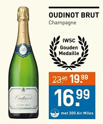 Aanbiedingen Oudinot brut champagne - Champagne - Geldig van 14/12/2016 tot 01/01/2017 bij Gall & Gall
