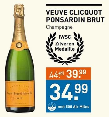 Aanbiedingen Veuve clicquot ponsardin brut champagne - Veuve Clicquot - Geldig van 14/12/2016 tot 01/01/2017 bij Gall & Gall