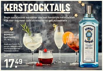 Aanbiedingen Bombay sapphire - Bombay - Geldig van 14/12/2016 tot 01/01/2017 bij Gall & Gall