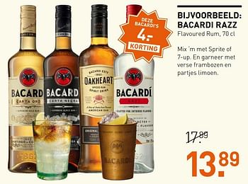 Aanbiedingen Bacardi razz flavoured rum - Bacardi - Geldig van 14/12/2016 tot 01/01/2017 bij Gall & Gall