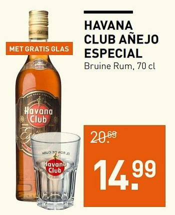 Aanbiedingen Havana club añejo especial bruine rum - Havana club - Geldig van 14/12/2016 tot 01/01/2017 bij Gall & Gall