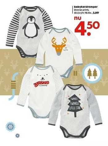 Aanbiedingen Babykerstromper diverse prints - Huismerk - Hema - Geldig van 06/12/2016 tot 01/01/2017 bij Hema