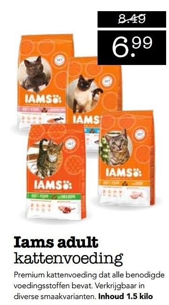 Aanbiedingen Iams adult kattenvoeding - IAMS - Geldig van 19/12/2016 tot 01/01/2017 bij Dobey