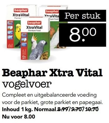Aanbiedingen Beaphar xtra vital vogelvoer - Beaphar - Geldig van 19/12/2016 tot 01/01/2017 bij Dobey
