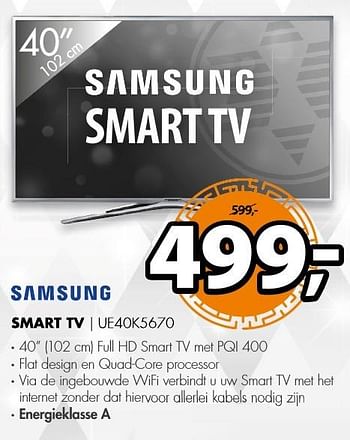 Aanbiedingen Samsung smart tv ue40k5670 - Samsung - Geldig van 18/12/2016 tot 01/01/2017 bij Expert