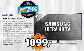 Aanbiedingen Samsung ultra hd tv ue49ku6670 - Samsung - Geldig van 18/12/2016 tot 01/01/2017 bij Expert