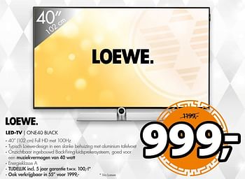 Aanbiedingen Loewe led-tv one40 black - Loewe - Geldig van 18/12/2016 tot 01/01/2017 bij Expert