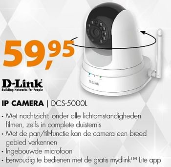 Aanbiedingen D-link ip camera dcs-5000l - D-Link - Geldig van 18/12/2016 tot 01/01/2017 bij Expert