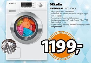 Aanbiedingen Miele wasmachine wke130wps - Miele - Geldig van 18/12/2016 tot 01/01/2017 bij Expert
