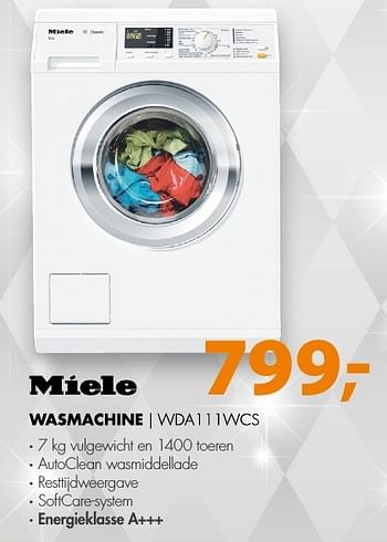 Aanbiedingen Miele wasmachine wda111wcs - Miele - Geldig van 18/12/2016 tot 01/01/2017 bij Expert