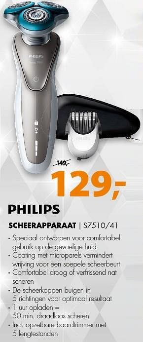 Aanbiedingen Philips scheerapparaat s7510-41 - Philips - Geldig van 18/12/2016 tot 01/01/2017 bij Expert