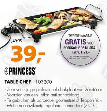 Aanbiedingen Princess table chef 103200 - Princess - Geldig van 18/12/2016 tot 01/01/2017 bij Expert