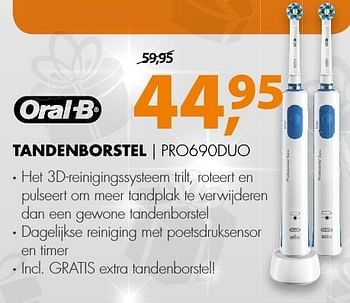 Aanbiedingen Oral-b tandenborstel pro690duo - Oral-B - Geldig van 18/12/2016 tot 01/01/2017 bij Expert