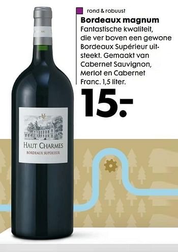 Aanbiedingen Bordeaux magnum - Rode wijnen - Geldig van 19/12/2016 tot 01/01/2017 bij Hema