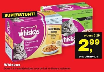 Aanbiedingen Whiskas - Whiskas - Geldig van 19/12/2016 tot 01/01/2017 bij Jumper
