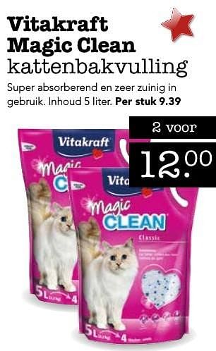 Aanbiedingen Vitakraft magic clean kattenbakvulling - Vitakraft - Geldig van 19/12/2016 tot 01/01/2017 bij Faunaland