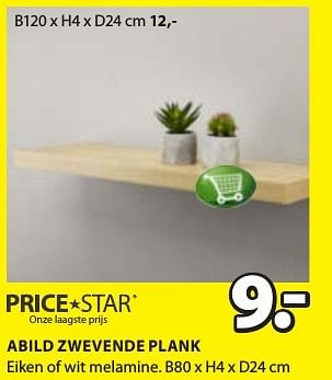 Aanbiedingen Abild zwevende plank - Price Star - Geldig van 19/12/2016 tot 01/01/2017 bij Jysk