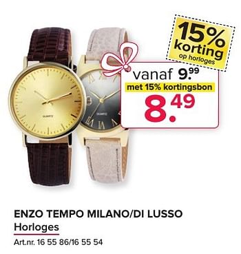 Aanbiedingen Enzo tempo milano-di lusso horloges - Huismerk - Kijkshop - Geldig van 19/12/2016 tot 01/01/2017 bij Kijkshop