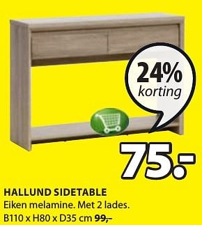 Aanbiedingen Hallund sidetable - Huismerk - Jysk - Geldig van 19/12/2016 tot 01/01/2017 bij Jysk