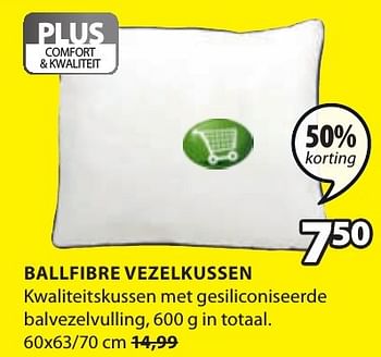 Aanbiedingen Ballfibre vezelkussen - Huismerk - Jysk - Geldig van 19/12/2016 tot 01/01/2017 bij Jysk