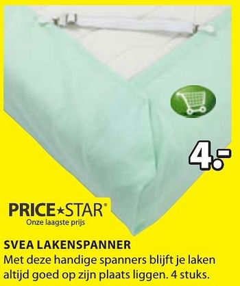 Aanbiedingen Svea lakenspanner - Price Star - Geldig van 19/12/2016 tot 01/01/2017 bij Jysk