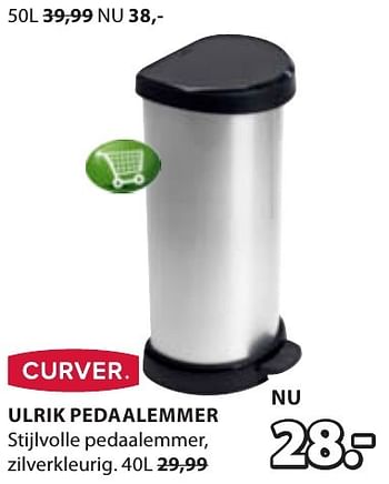 Aanbiedingen Ulrik pedaalemmer - Curver - Geldig van 19/12/2016 tot 01/01/2017 bij Jysk