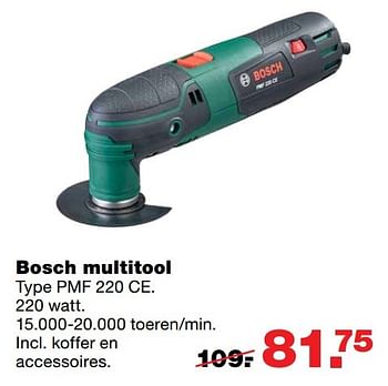 Aanbiedingen Bosch multitool pmf 220 ce - Bosch - Geldig van 25/12/2016 tot 01/01/2017 bij Praxis