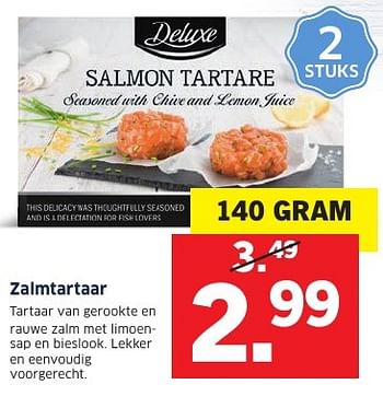 Aanbiedingen Zalmtartaar - Deluxe - Geldig van 26/12/2016 tot 01/01/2017 bij Lidl
