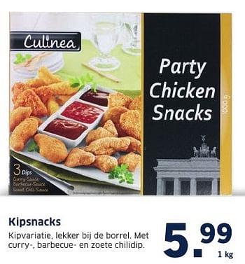 Aanbiedingen Kipsnacks - Culinea - Geldig van 26/12/2016 tot 01/01/2017 bij Lidl