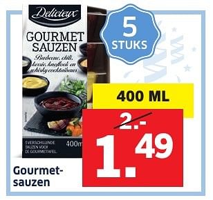 Aanbiedingen Gourmetsauzen - Delicieux - Geldig van 26/12/2016 tot 01/01/2017 bij Lidl