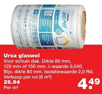 Aanbiedingen Ursa glaswol - Ursa - Geldig van 25/12/2016 tot 01/01/2017 bij Praxis