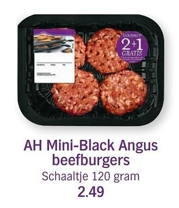 Aanbiedingen Ah mini-black angus beefburgers - Huismerk - Albert Heijn - Geldig van 26/12/2016 tot 01/01/2017 bij Albert Heijn