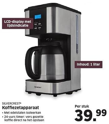 Aanbiedingen Silvercrest koffiezetapparaat - SilverCrest - Geldig van 26/12/2016 tot 01/01/2017 bij Lidl