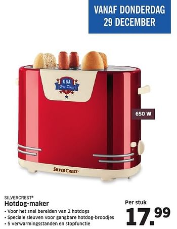 Aanbiedingen Silvercrest hotdog-maker - SilverCrest - Geldig van 26/12/2016 tot 01/01/2017 bij Lidl