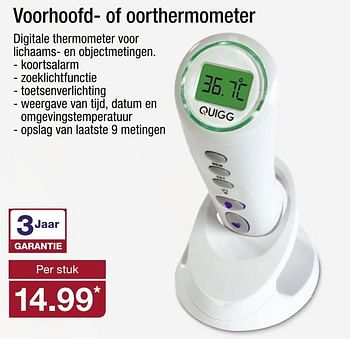 Aanbiedingen Voorhoofd- of oorthermometer - Huismerk - Aldi - Geldig van 27/12/2016 tot 01/01/2017 bij Aldi