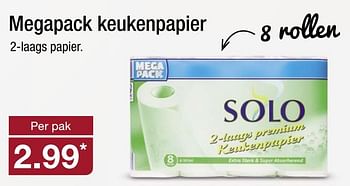 Aanbiedingen Megapack keukenpapier - Solo Papierwaren - Geldig van 27/12/2016 tot 01/01/2017 bij Aldi