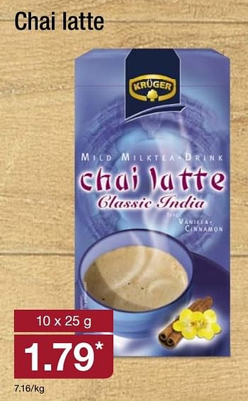 Aanbiedingen Chai latte - Kruger - Geldig van 27/12/2016 tot 01/01/2017 bij Aldi