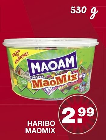 Aanbiedingen Haribo maomix - Haribo - Geldig van 27/12/2016 tot 01/01/2017 bij Aldi