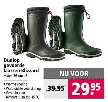 Aanbiedingen Dunlop gevoerde laarzen blizzard - Dunlop - Geldig van 19/12/2016 tot 01/01/2017 bij Welkoop