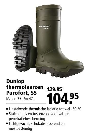 Aanbiedingen Dunlop thermolaarzen purofort, s5 - Dunlop - Geldig van 19/12/2016 tot 01/01/2017 bij Welkoop