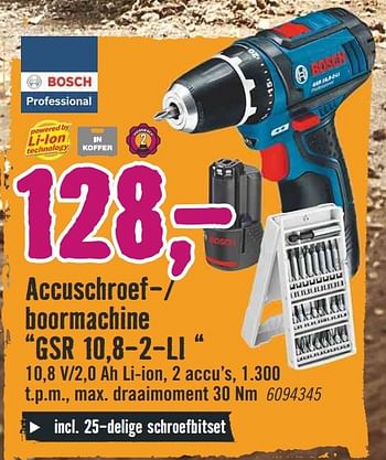 Aanbiedingen Accuschroef- boormachine - Bosch - Geldig van 19/12/2016 tot 01/01/2017 bij Hornbach