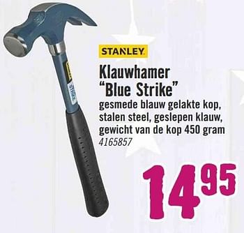 Aanbiedingen Stanley klauwhamer blue strike - Stanley - Geldig van 19/12/2016 tot 01/01/2017 bij Hornbach